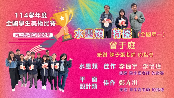 114學年度全國學生美術比賽榜單